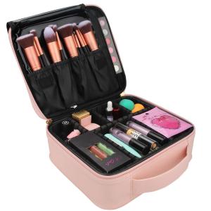 China Women PU Makeup Storage Bag With Adjustable Dividers wholesale