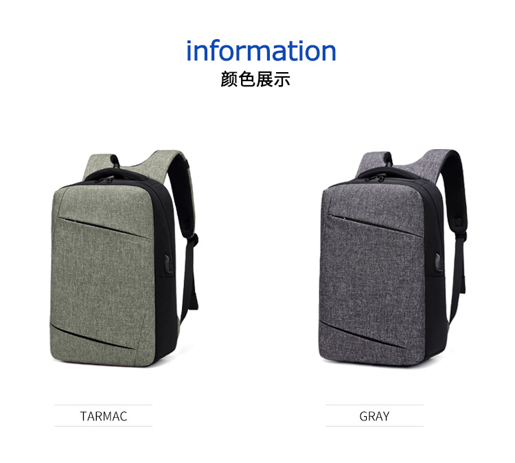 15.6 Inch USB Charge 19L Anti Theft Waterproof Men Backpack 0.7kg