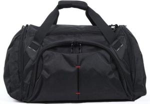 China Customized Portable Black Duffel Bags Luggage Fashionable 600D Polyester Material wholesale