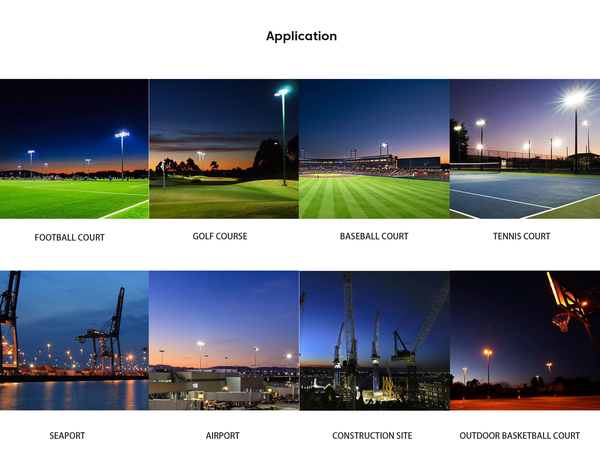 Anti Glare Outdoor LED Stadium Lights Floodlight Precise Angle