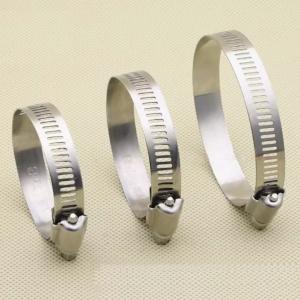 China SS 304 Stainless Steel Metal American Hose Pipe Clip Zebra Worm Gear Screw Drive Adjustable For 1/4 To 12 Inc wholesale
