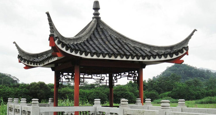 Chinese Ceramic Roof Tiles House 150mm 110mm Grey Wooden Roof Tile
