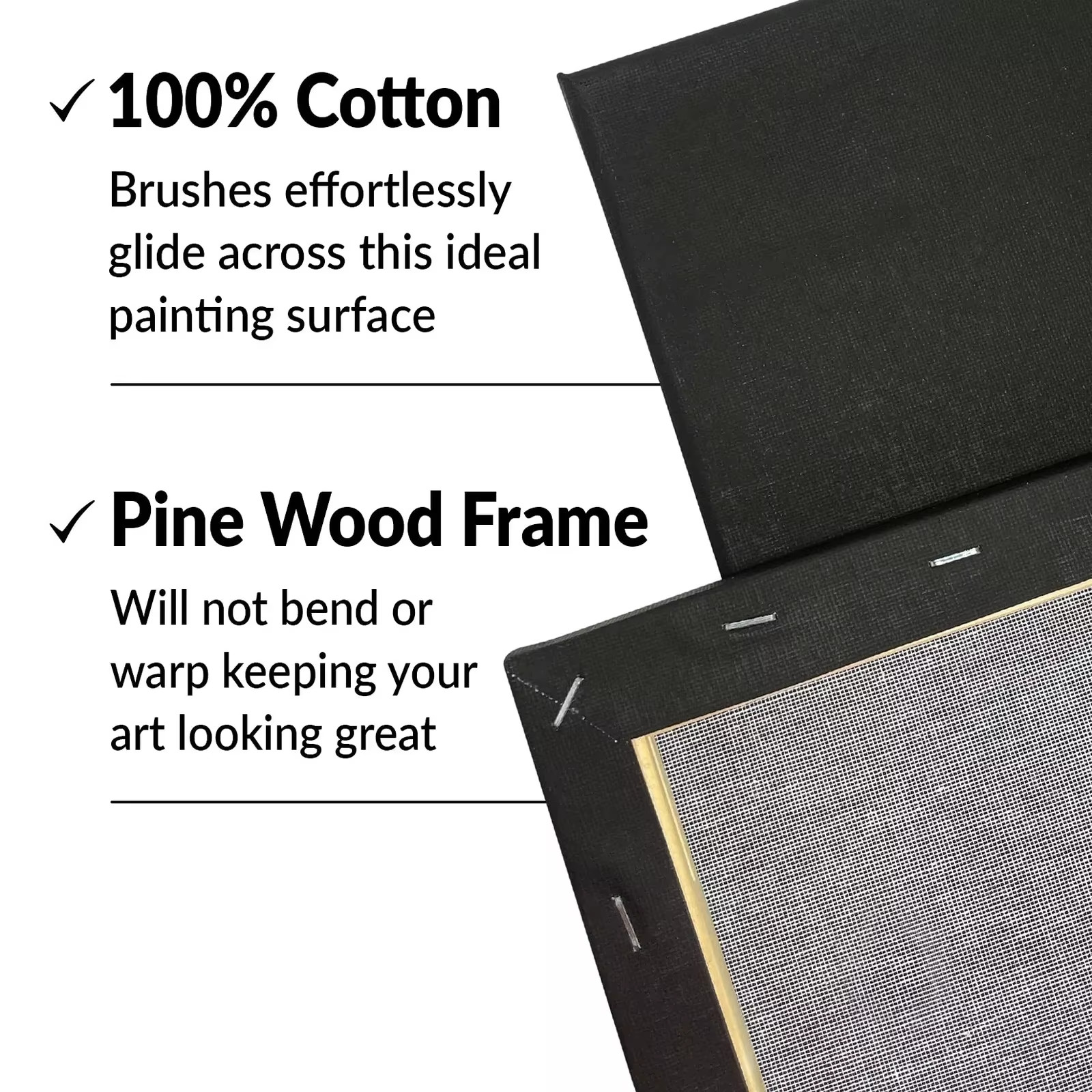 Customizable Black Stretched Blank Black Stretched Painting Canvas Boards Various Sizes