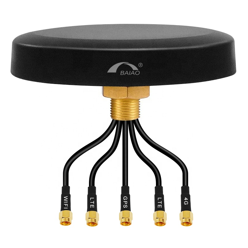 Waterproof 5-in-1 Combined Antenna Active Combo black puck antenna WIFI GPS 4g combo antenna