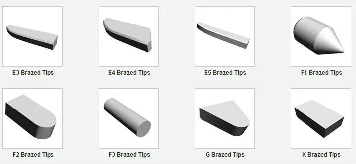 Grade YG6 Blank Brazed Tungsten Carbide Tip , Sintering Brazed Tips