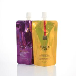 China 300ml Purple Yellow Stand Up Pouch plastic Screw Covers wholesale