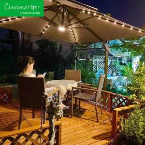 China Waterproof Polyester Fabric Garden Umbrella Parasol for Outdoor in Luxury Restaurant Cafe Hotel wholesale