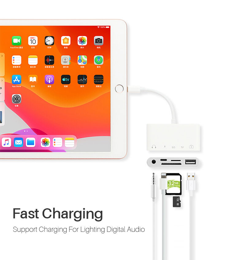 plug playing 5 In 1 USB OTG Lightning Adapter For Apple