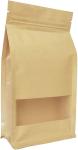 Coffee Beans Packaging Bags Kraft Paper Zipper Pouch With Window