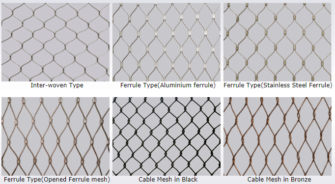 Flexible stainless steel cable mesh