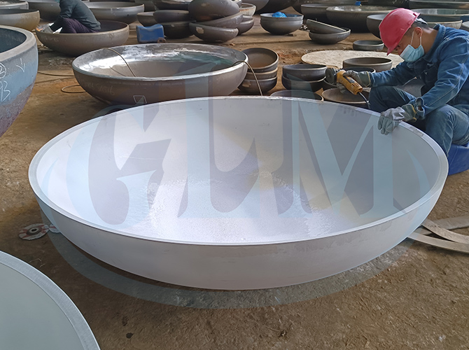 Carbon Steel Semi Hemispherical End Cap Diameter 3800mm Thickness 60mm