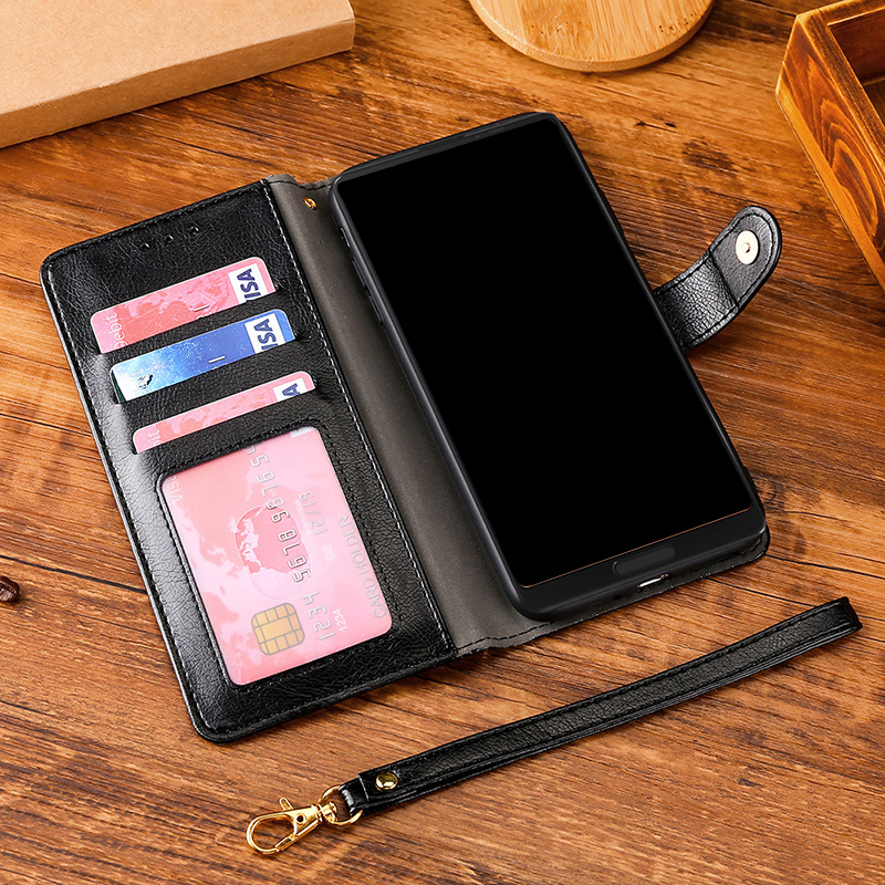Multifunction Leather Shockproof Anti-fall Wallet Case for Aquos Sense 6S 7 Plus SHG05 R5G