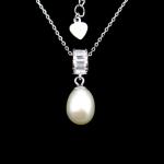 European Silver Pearl Necklace / White Gold Freshwater Pearl Necklace 925 Silver