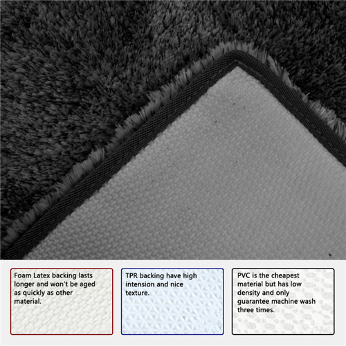 Microfiber Tufted Plush Pile Bathroom Shower Floor Mats Latex Backing