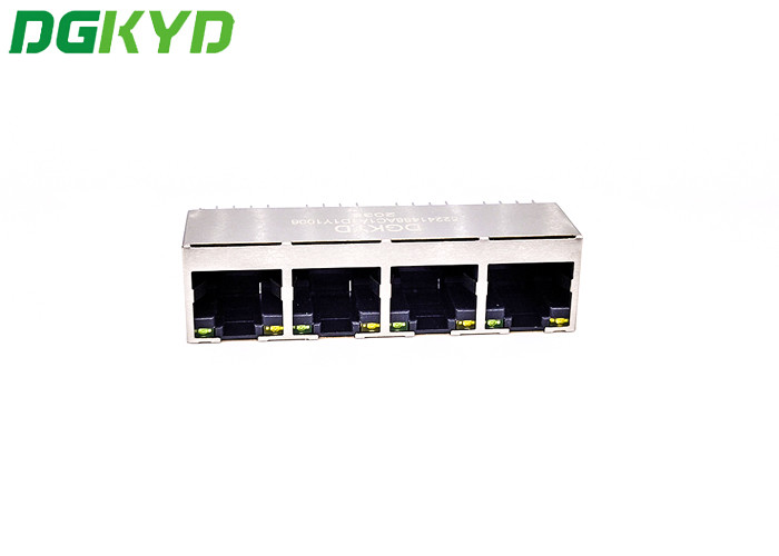 1X4 180 Degree TAB UP RJ45 Network Connectors With LED