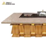 Rectangle Teppanyaki Grill Table Induction Heating 2400mm Length
