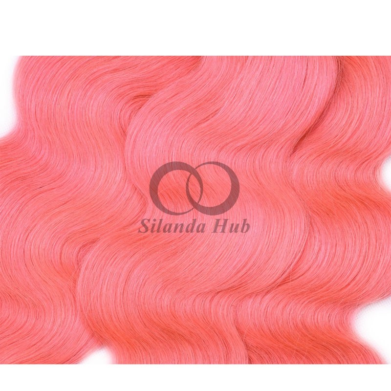 Pink Body Wave Remy Human Hair Bundles Sew In Weave Bundles Brazilian Bundle Deals