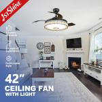 Ultra Quiet Music Invisible Ceiling Fan Chandelier Remote Control