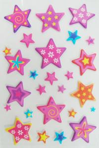 China Die Cut Soft Star Shaped Stickers , Safe Non Toxic Custom Star Stickers wholesale