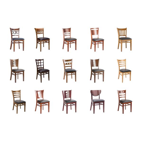 50pcs Wooden Restaurant Ladder Back Chair Modern Style Customized Dining Chair Nature Customization Commercial Furniture