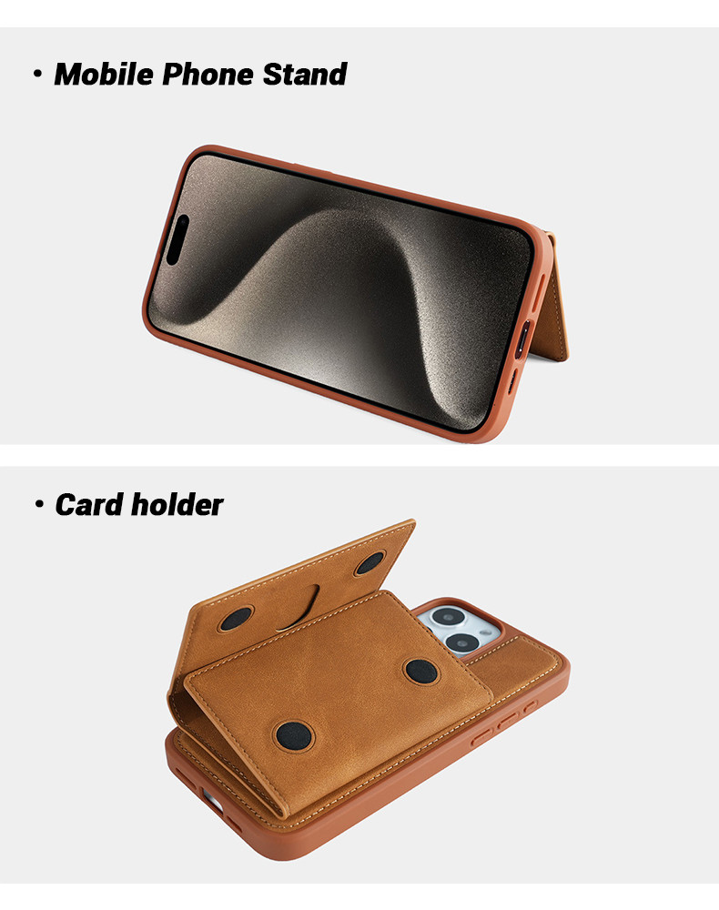 Pu Leather Mobile Case Cover Magnetic Magsafe Shockproof For IPhone 16 15