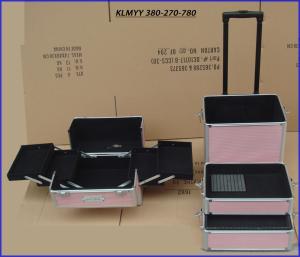 China aluminum trolley vanity case with foldable drawers KLMYY380-270-780 wholesale