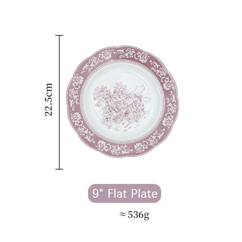 Business Gifts Luxury Purple Plate For Elegant Restaurants Dinnerware Set Party Wedding