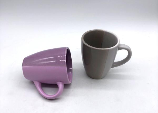 Food Grade Ceramic Drinking Cup Hand Painted Matte And Glzaed 2 Tone Color