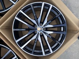 China 5x112 22 Inch Black Alloy Wheels , ET37 Forged Aluminum Rims wholesale