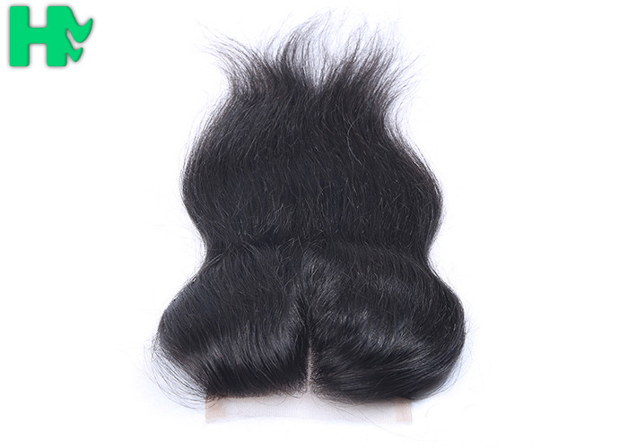8A Grade Brazilian Straight Lace Closure Extensions 4*4 Human Hair Natural Black