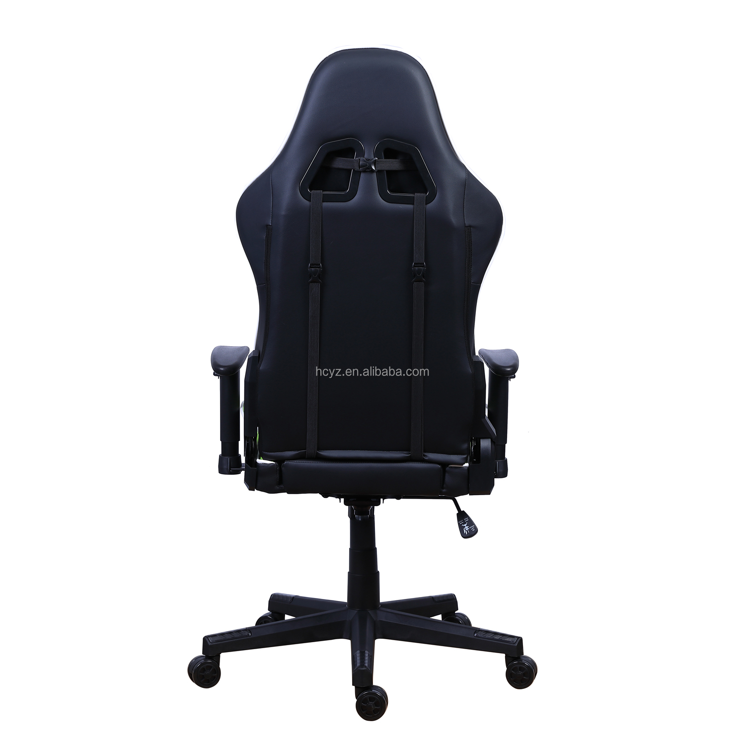 PU Castors Leather Reclining Gamer Chair with LED Light Bar Racer RGB Gaming Chair