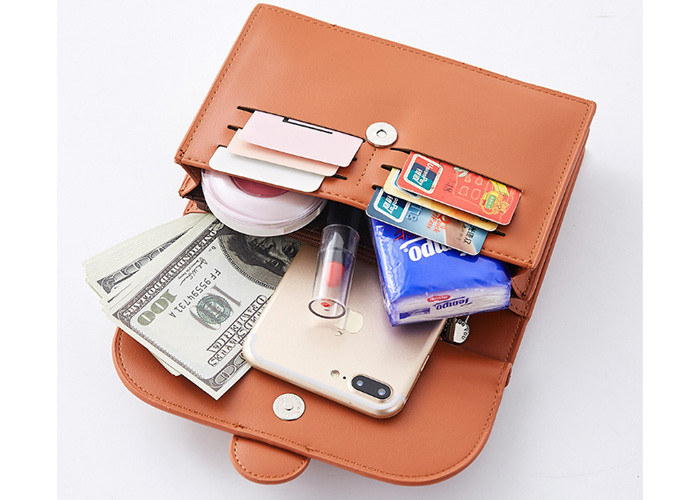 Portable Pu Leather Bag 17.5 * 13.5 * 4cm Customized With Multi Color