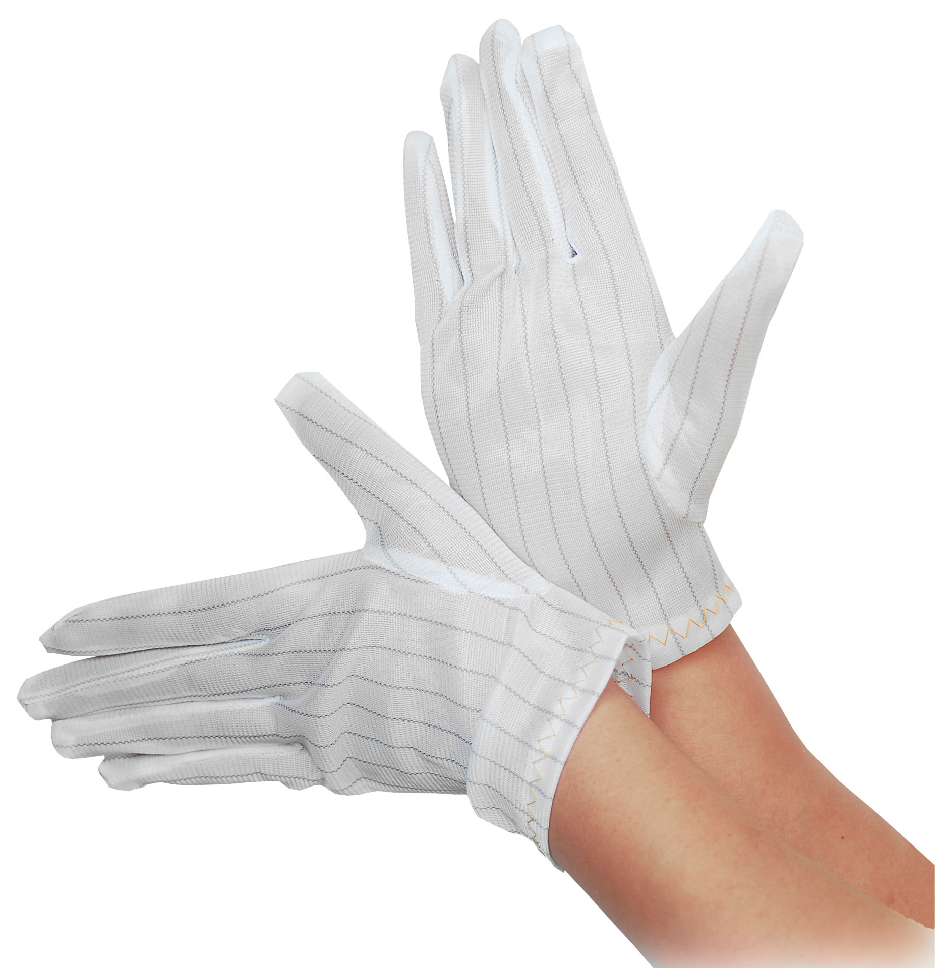 High Dexterity 10e10 Ohm Polyester Cleanroom ESD Hand Gloves