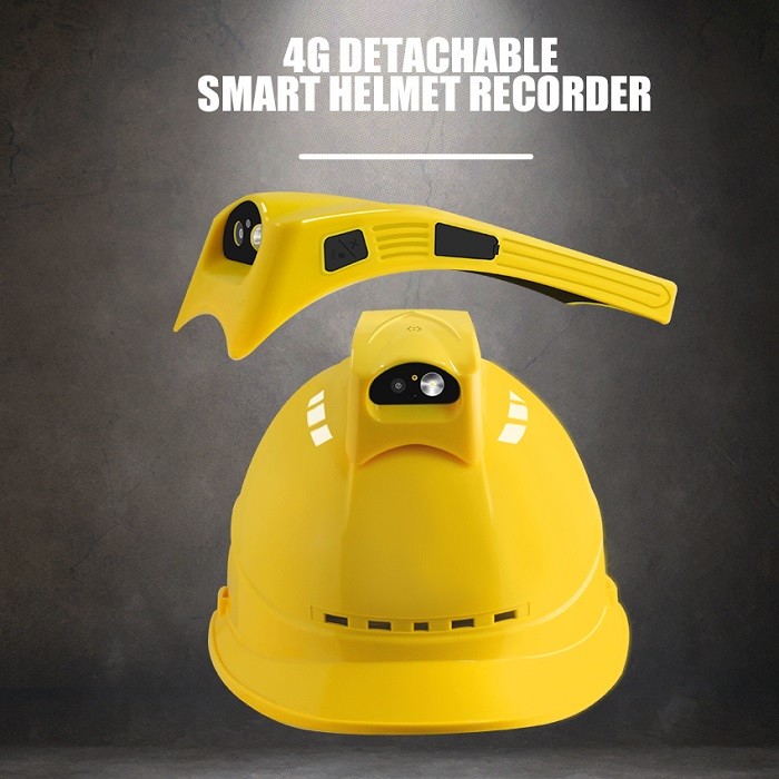 4G Live Steam Split Helmet with Camera Mounted on Safety Helmet for Construction Mining
