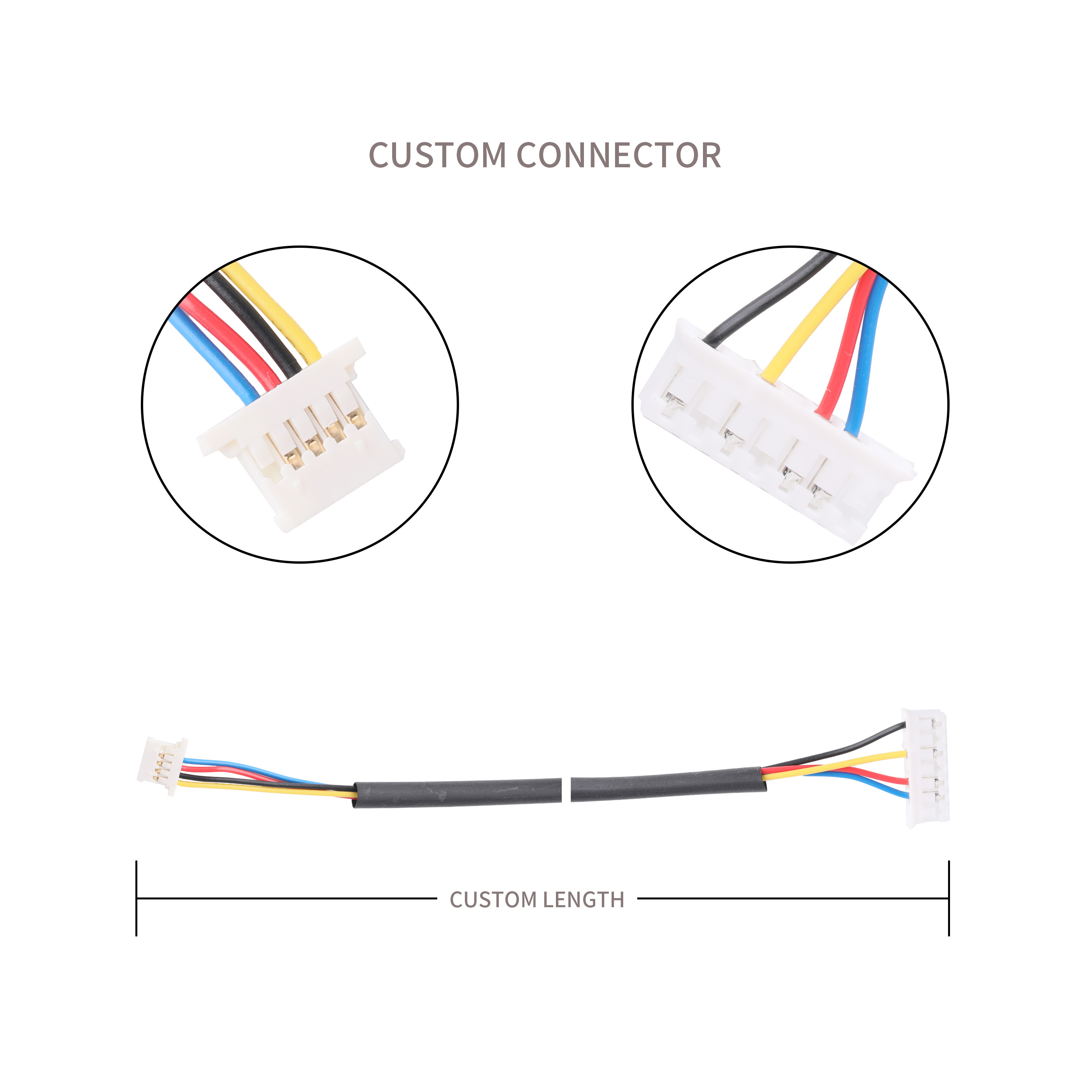 28AWG Molex Cable 41146-0500 To JST PHR-7 OEM / ODM Length Customize