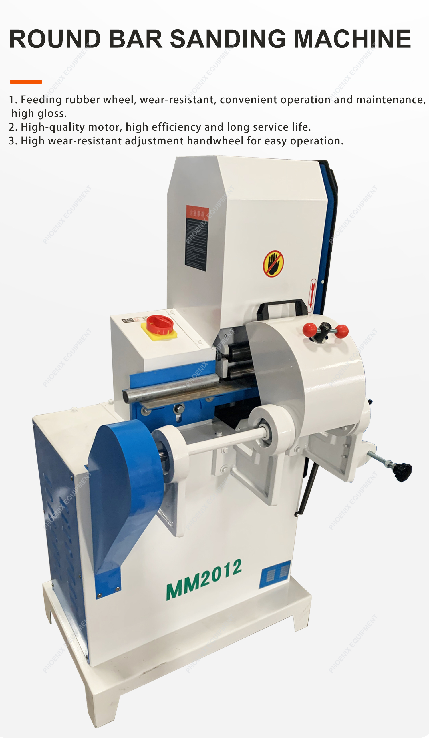 Round Bar Sanding Machine for Shovel Handle Rod in Advanced Woodworking Machinery
