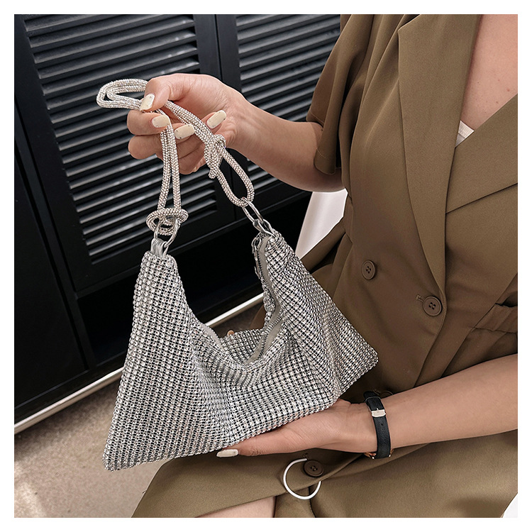 Portable and Fashionable PU Luxury Diamond Handbag for Female Crossbody Tote