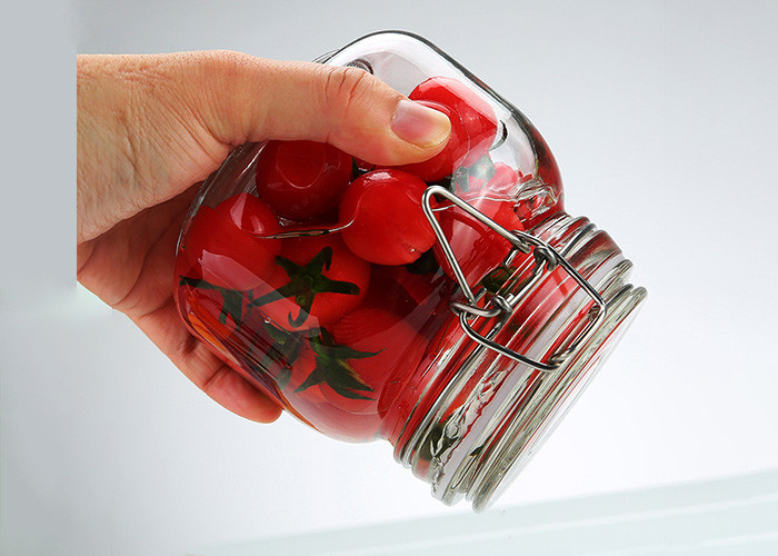 Round Sealable Shape Glass Jars Empty Transparent Glass Jar With Lid