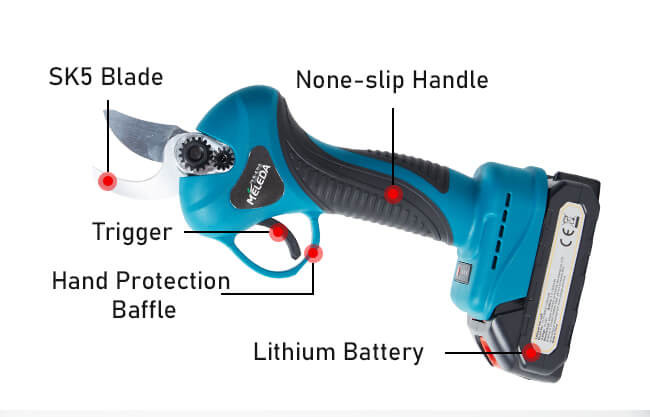650W Tree Branch Electric Pruner Shears Rechargeable Lithium Battery Operated Pruners