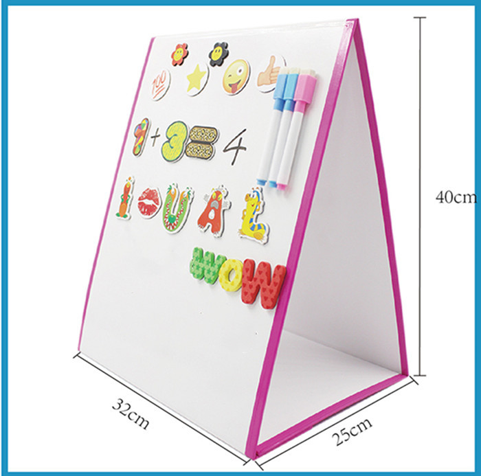 ROHS Magnetic Dry Erase Board Tabletop Magnetic Whiteboard Portable Foldable Magnetic Easel For Kids