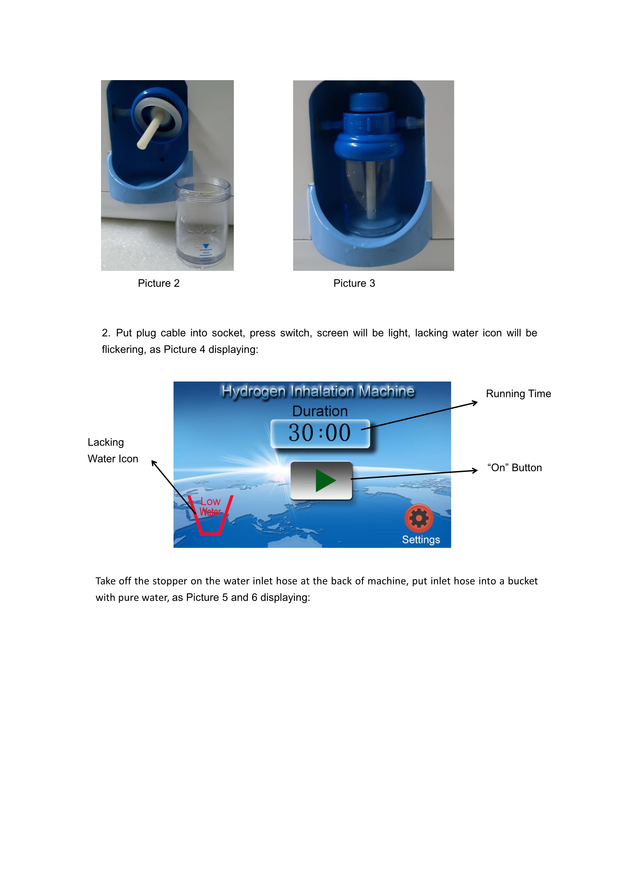 Hydrogen Inhalation Therapy Treatment Machine 99.99% Purity 0.45Mpa Delivery Pressure