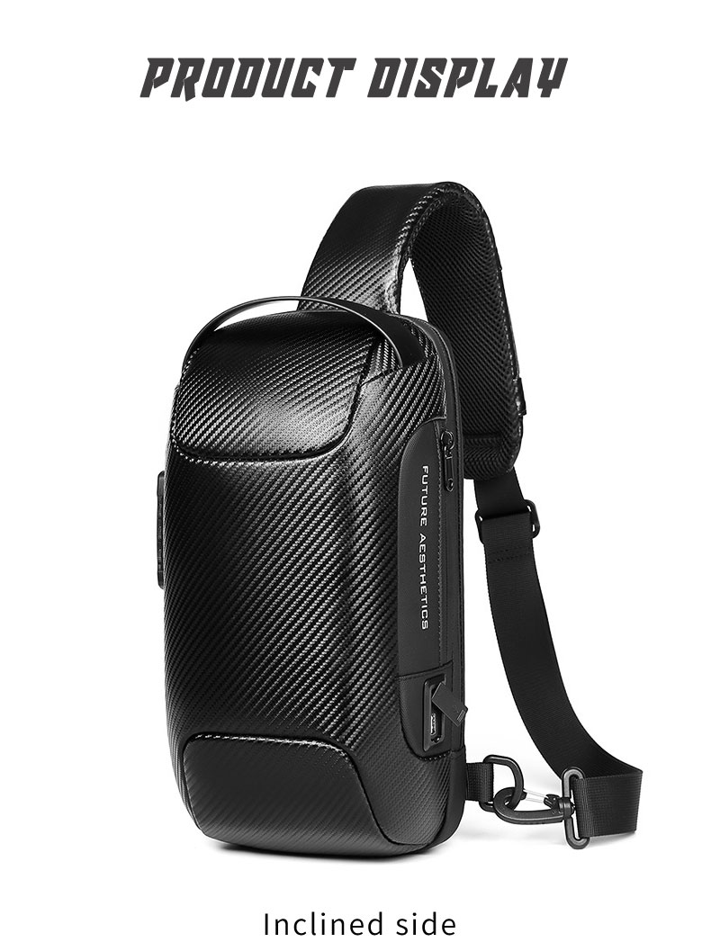 Factory wholesale anti theft waterproof custom men fashion shoulder chest crossbody sling bag for men
