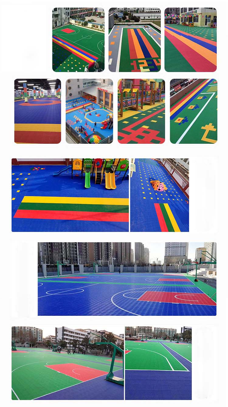 Weatherproof PP Suspended Flooring Modular Interlocking Floor Tiles 12 inches Sports
