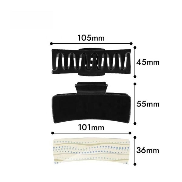Blank Plastic Sublimation Hair Clips Double-Sided personalized Hair Claw Clip With Aluminum Sheet