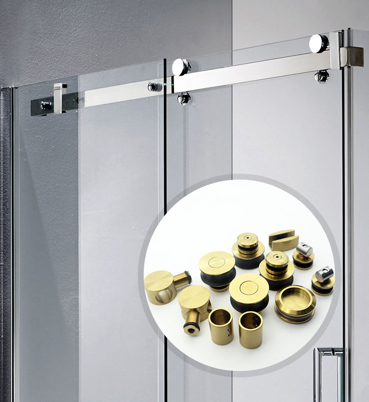 70MM Big Wheel 8-12mm Frameless Glass Sliding Doors Exterior Kit for Shower Room