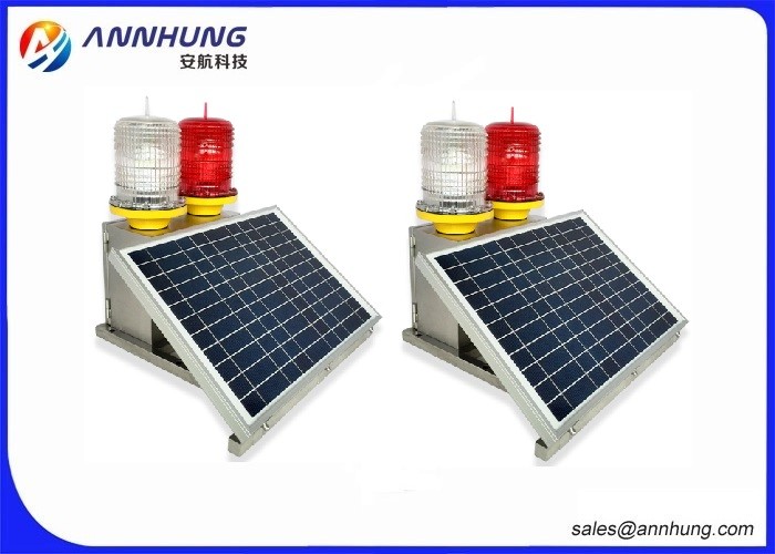 Tower Crane Solar Powered Aviation Light With SUS304 Stainless Steel Case