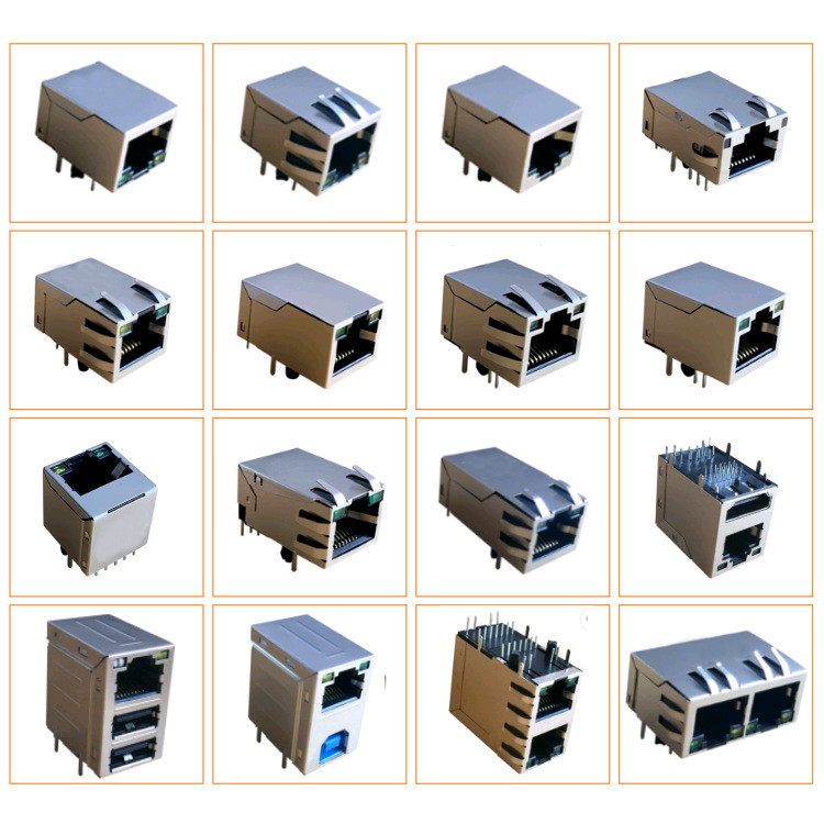rj11 6p6c connector jack modular right angel through hole unshielded dip for pcba