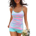 High Quality Girls Gradient Colorful 2 Piece Swimsuit Tankini Beach Wear Womens