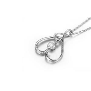 China Women Fine Jewelry White Gold Love Shape Diamonds Pendant Necklace (GDN004) wholesale