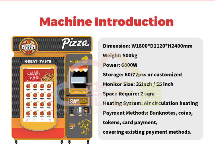 Automated Pizza Vending Machine Indoor / Outdoor With Touch Screen Display